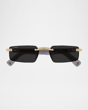 Men's CT0537SM Metal Rectangle Sunglasses