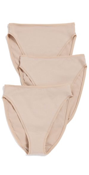 Natori Bliss Bare Cotton High Cut Briefs 3 Pack Café XXL