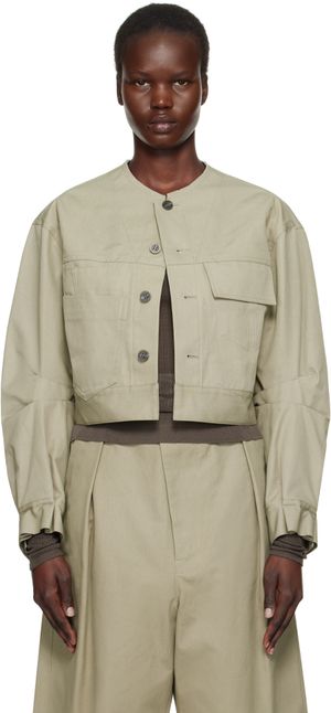 YOHJI YAMAMOTO Taupe R-Multi Pocket Jacket