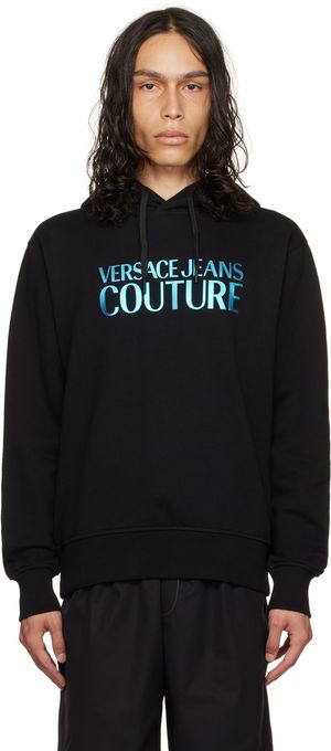 Versace Jeans Couture Black Printed Hoodie
