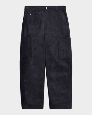 Men's Denim Wide-Leg Cargo Pants