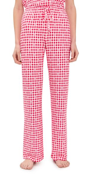 Z Supply So Sweet Gingham Pants Kiss Me Red XL