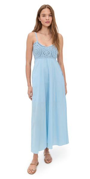 Playa Lucila Crochet Combo Maxi Dress Baby Blue XXL