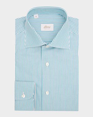 Men's Cotton Thin Stripe Dress Shirt