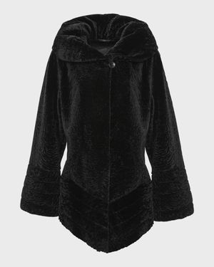 Reversible Textured Lamb Shearling Jacket