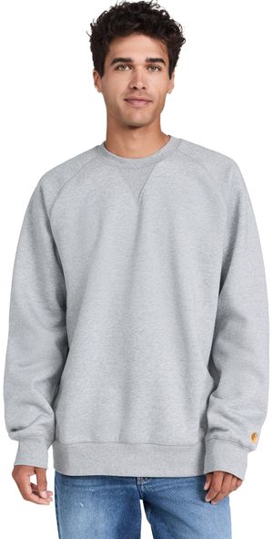 Carhartt WIP Chase Crewneck Sweatshirt Grey Heather/Gold XS