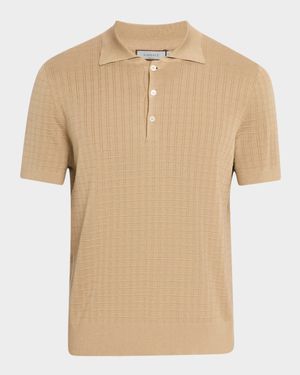 Men's Grid Jacquard Knit Polo