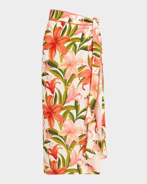Jungle Blossoms Sarong Wrap Cvoverup