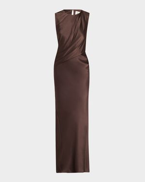 Anwen Draped Silk Dress