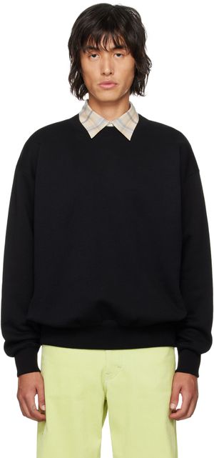 AURALEE Black Smooth Soft Sweatshirt