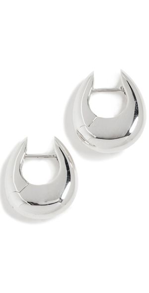 Annika Inez Small Sloping Hinge Hoops Silver One Size