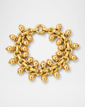 Estate Omar Torres 18K Yellow Gold Hollow Bead Bracelet