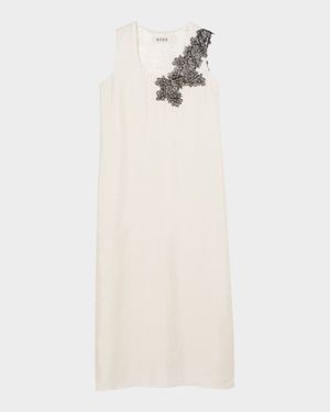 Scoop-Neck Silk Lace Dress