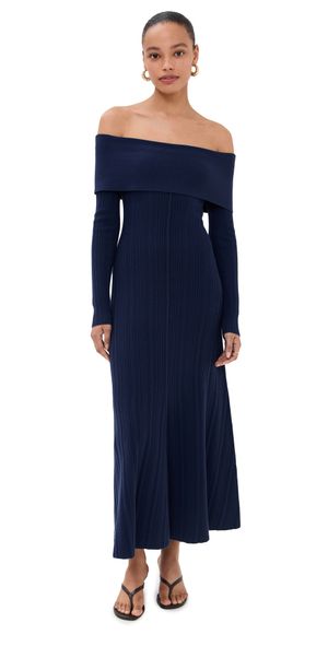 LE BOP Off Shoulder Midi Dress Cherry XL