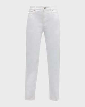 High-Rise Straight-Leg Stretch Denim Pants