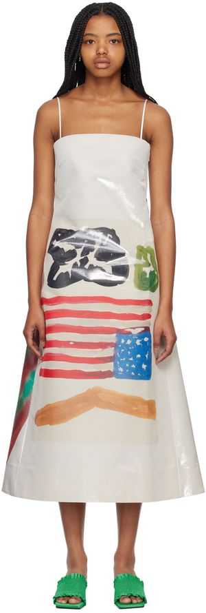 Meryll Rogge Taupe Beni Bischof Edition Graphic Midi Dress