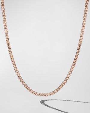 Men's Box Chain Necklace in 18K Rose Gold, 5mm, 24"L