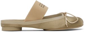 MM6 Maison Margiela Khaki Satin Ballerina Mules