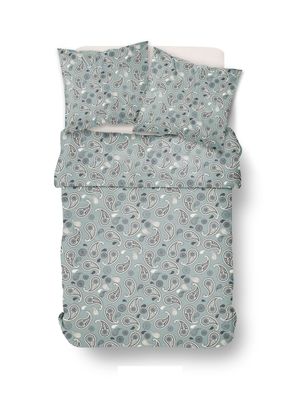 Today Linge De Maison - Parure de lit imprimé en coton - Taille 260x240 cm - Vert