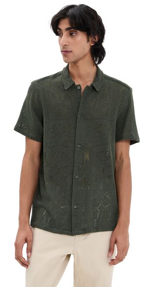 Les Deux Hector Lace Shirt Olive Night L