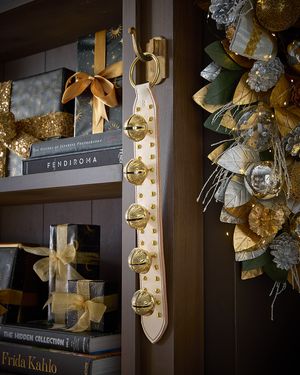 5 Solid Studded Brass Bells in Ivory