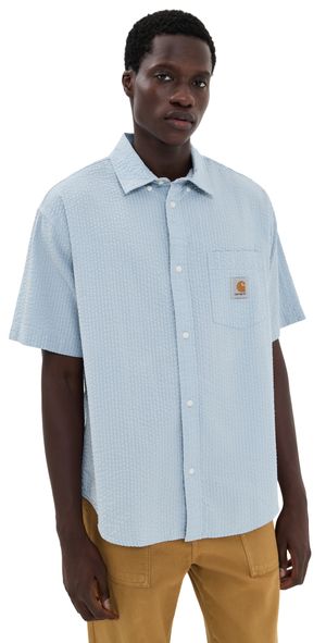 Carhartt WIP Short Sleeve Toland Shirt Toland Stripe/Blue Fog M