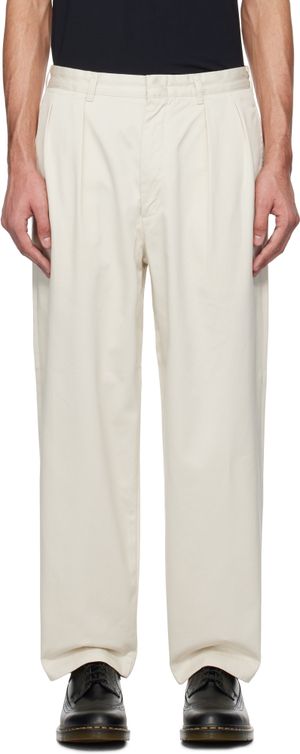 nanamica Off-White Double Pleat Chino Trousers