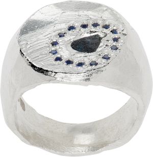 The Ouze Sapphire Halo Signet Ring