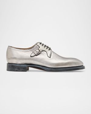 Men's Regent Deco Foil-Coated Leather Derby Shoes