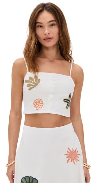 Cleobella Sage Top Ivory Multi XS