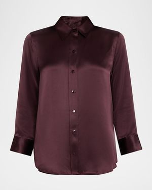 Dani Silk Button-Front Blouse