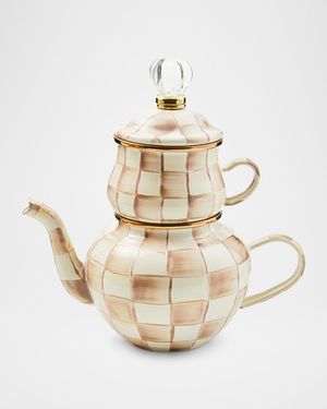 Mocha Check High Tea Set