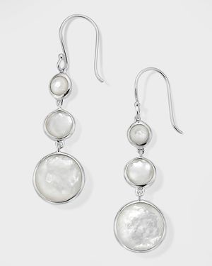 Lollitini 3-Stone Drop Earrings in Sterling Silver