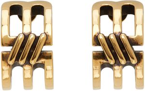 Balenciaga Gold BB Icon Hoop Earrings