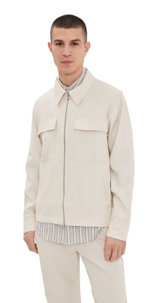NN07 Alban Linen Zip Jacket Ivory L