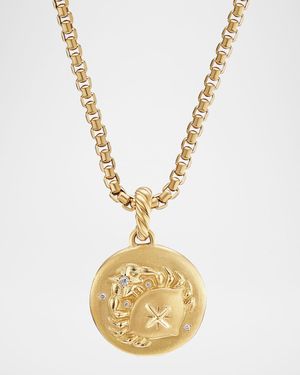 Cancer Amulet in 18K Yellow Gold with Diamonds, 28.7mm