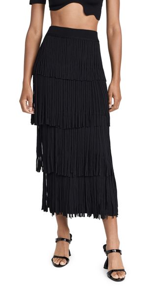 SIMONMILLER Za Za Knit Fringe Skirt Black XS