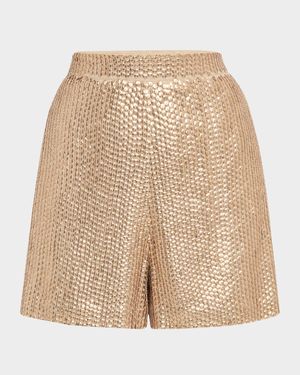 Ocean Wide-Leg Sequin Shorts