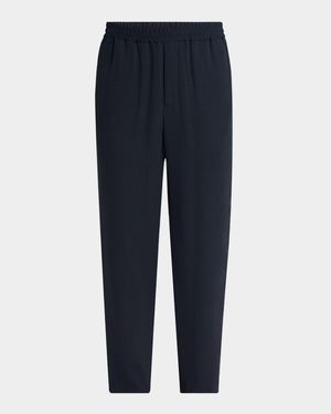 Men's Micro-Chevron Cupro and Viscose Pull-On Pants