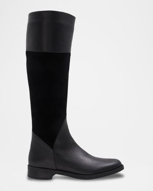 Regina Mixed Leather Riding Boots