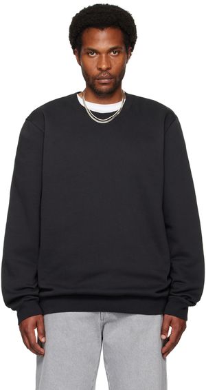 SKIMS Black Fleece Lounge Crewneck Sweatshirt