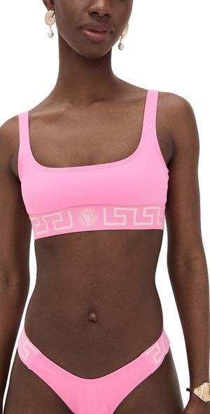 Versace Bikini Top Lycra Vita Recycled New Logo Guava 4