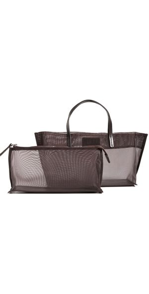 STAUD Christos Mini Mesh Tote Espresso One Size