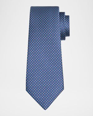 Men's Silk Woven Ovals Seven-Fold Tie