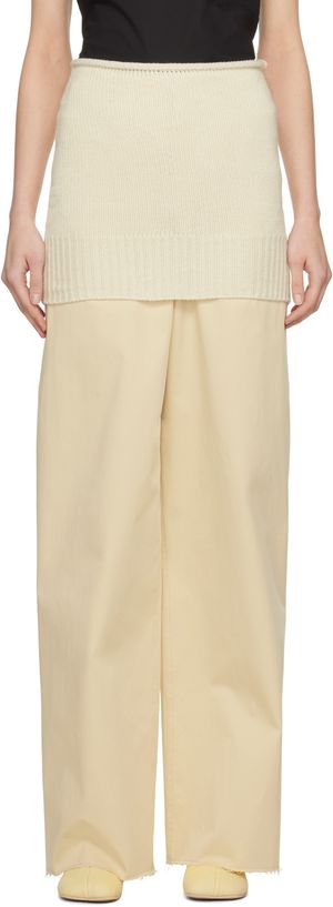 MM6 Maison Margiela Off-White Rolled Edge Miniskirt