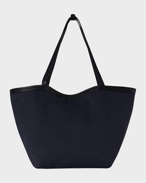 Park Leather-Trim Reversible Tote Bag in Cotton Twill