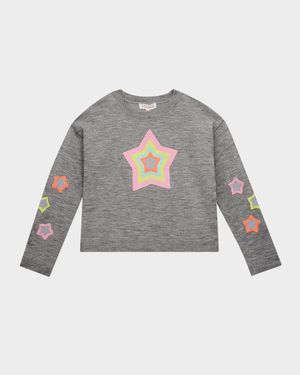 Girl's Star Appliqué Sweatshirt, Size 4-14
