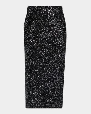 Sequined Knit Pencil Skirt