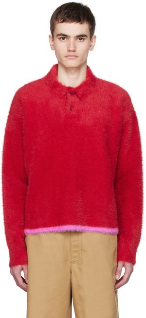 JACQUEMUS Red Le Chouchou 'Le Polo Neve' Polo