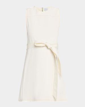 Claudia Belted Denim Mini Dress